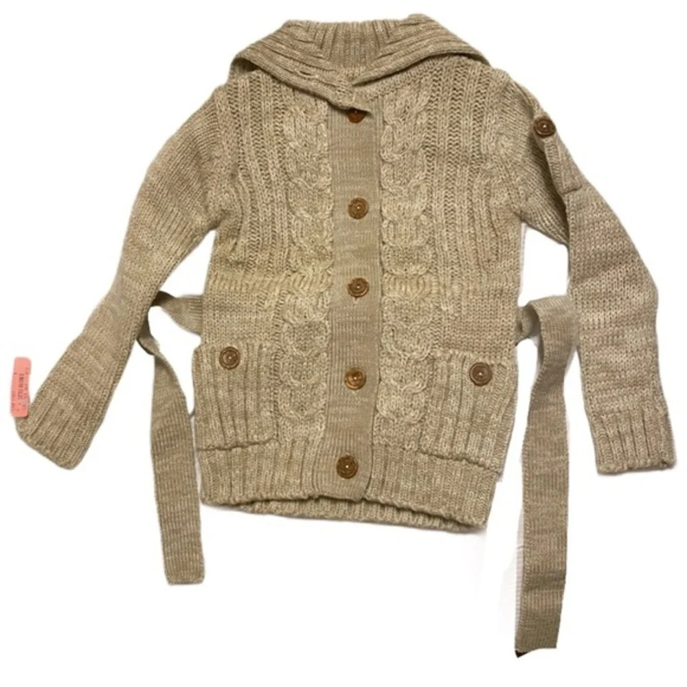 Grand Knitwear Sweater button down oat NWT